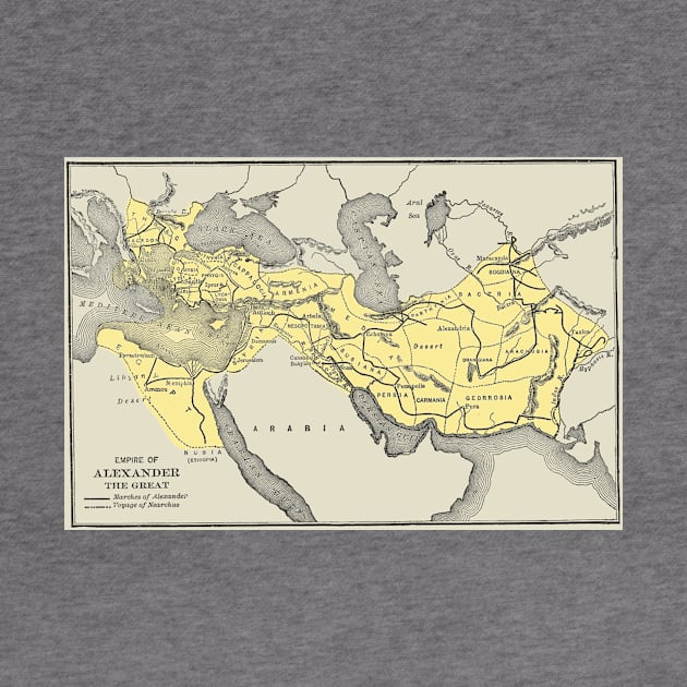 Vintage Map of Alexander The Greats Empire (1913) by Bravuramedia